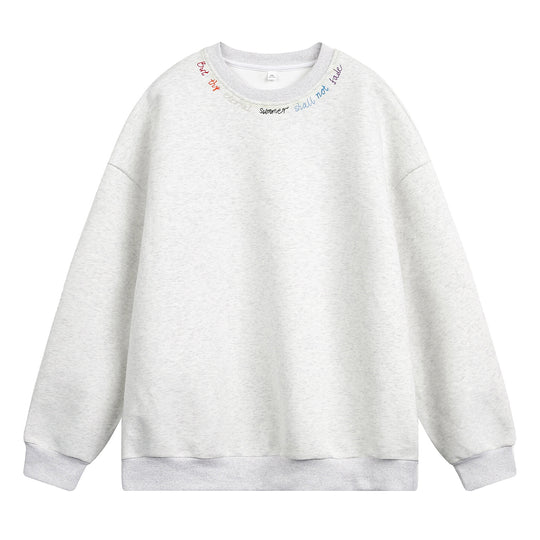 Unisex Oversize Sweatshirt mit bunter Halsstickerei und schwerer French‑Terry‑Qualität Nord Taschen