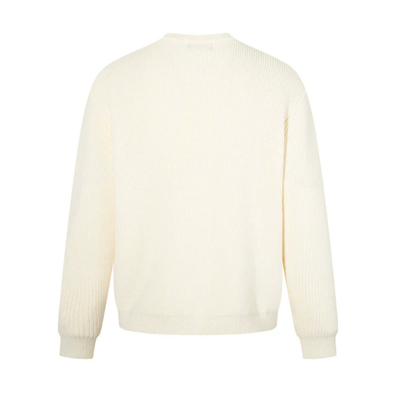 Herren Feinstrickpullover mit Rundhalsausschnitt und geripptem Strukturstrick Nord Taschen