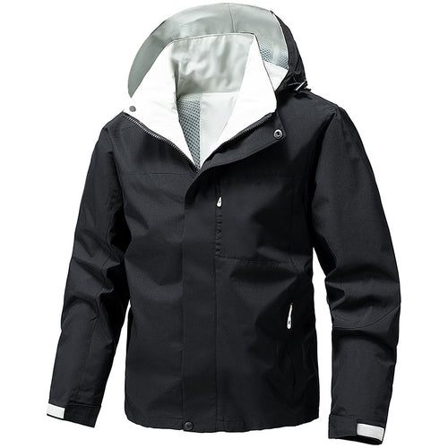 Herren Wasser- und winddichte Funktions‑Outdoorjacke mit Kapuze, atmungsaktivem Mesh‑Futter und verdeckter Reißverschlussleiste Nord Taschen