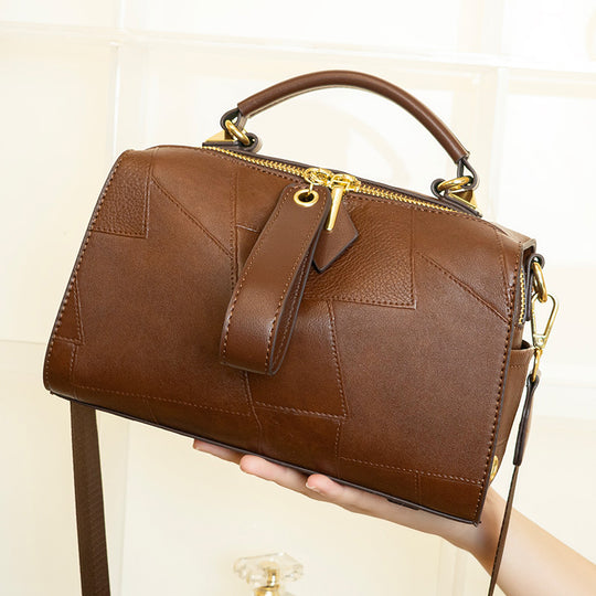 Damen elegante Handtasche mit strukturiertem Kunstleder und goldenen Akzenten Nord Taschen