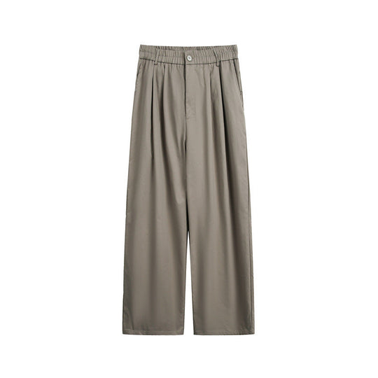 Damen Lockerweite Palazzo‑Hose mit elastischem Bund, Bundfalten und geradem Bein Nord Taschen