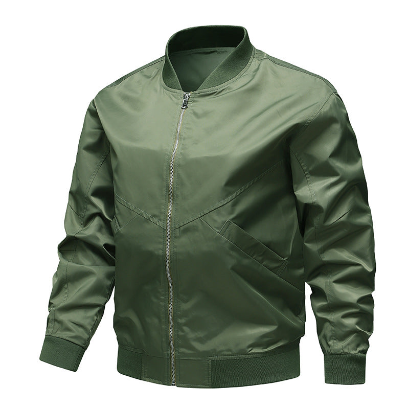 Men's  minimalist nylon flight bomber jacket with angled welt pockets and funnel rib collar Nord Taschen