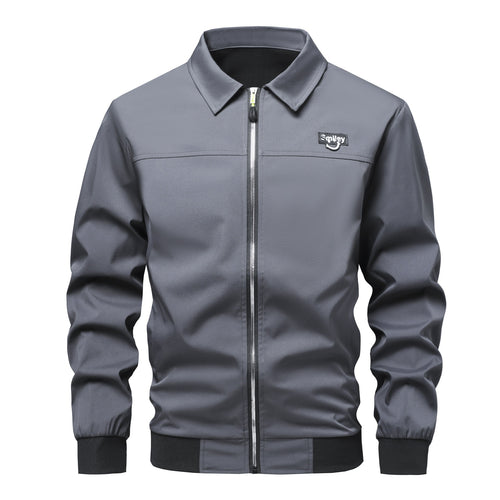 Herren Collar-Zip-Blouson aus Softshell mit gerippten Bündchen & Smiley-Patch Nord Taschen