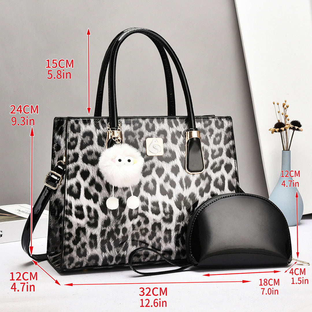 Damen Handtasche mit elegantem Leopardenmuster und abnehmbarer Clutch Nord Taschen