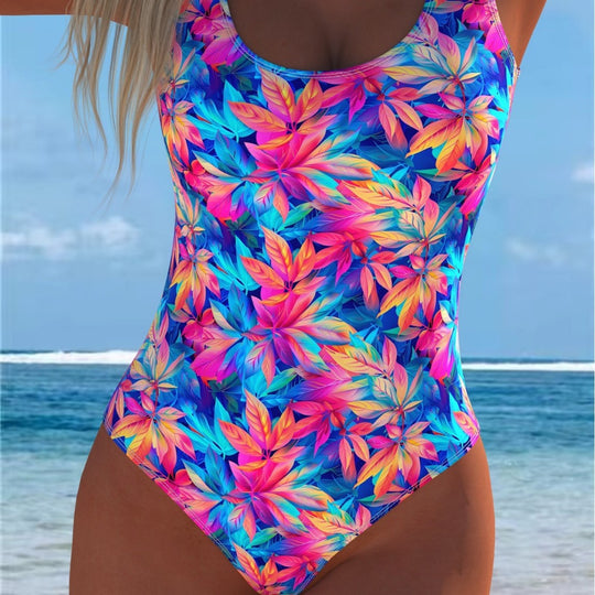 Damen Einteiliger Badeanzug mit lNord Taschenhaftem Blumenmuster und komfortablem Schnitt Nord Taschen