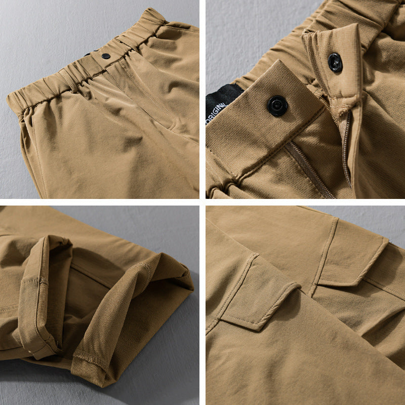 Herren Utility-Cargo-Hose mit elastischem Bund, Knieabnähern und Klappentaschen Nord Taschen