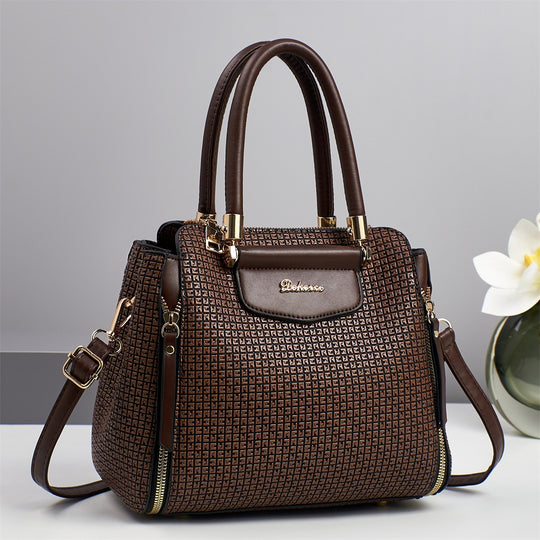 Damen elegante Handtasche mit strukturierter Oberfläche und glanzvollen Akzenten Nord Taschen