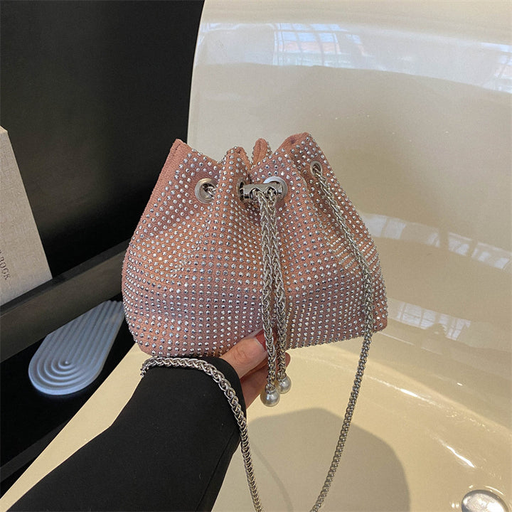 Damen Glamouröse Beuteltasche mit funkelnden Steinverzierungen Nord Taschen