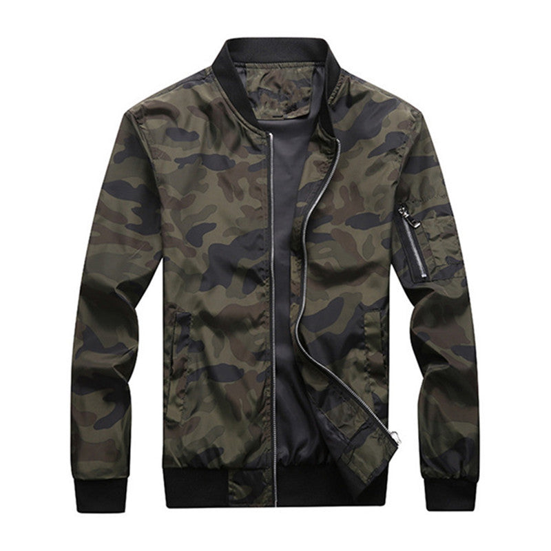 Herren Camouflage-Bomberjacke mit Ärmeltasche, elastischen Bündchen und leichter Windbreaker-Qualität Nord Taschen