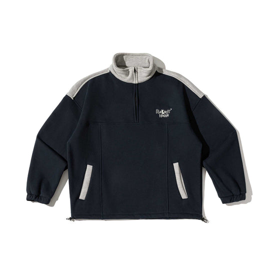 Unisex Halbzip-Sweatshirt im Oversize-Boxy-Schnitt mit hohem Stehkragen und Kängurutasche Nord Taschen