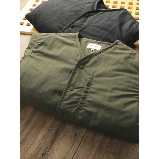 Herren Leicht wattierte Thermo-Linerjacke mit Druckknopfverschluss und gerundetem Saum Nord Taschen
