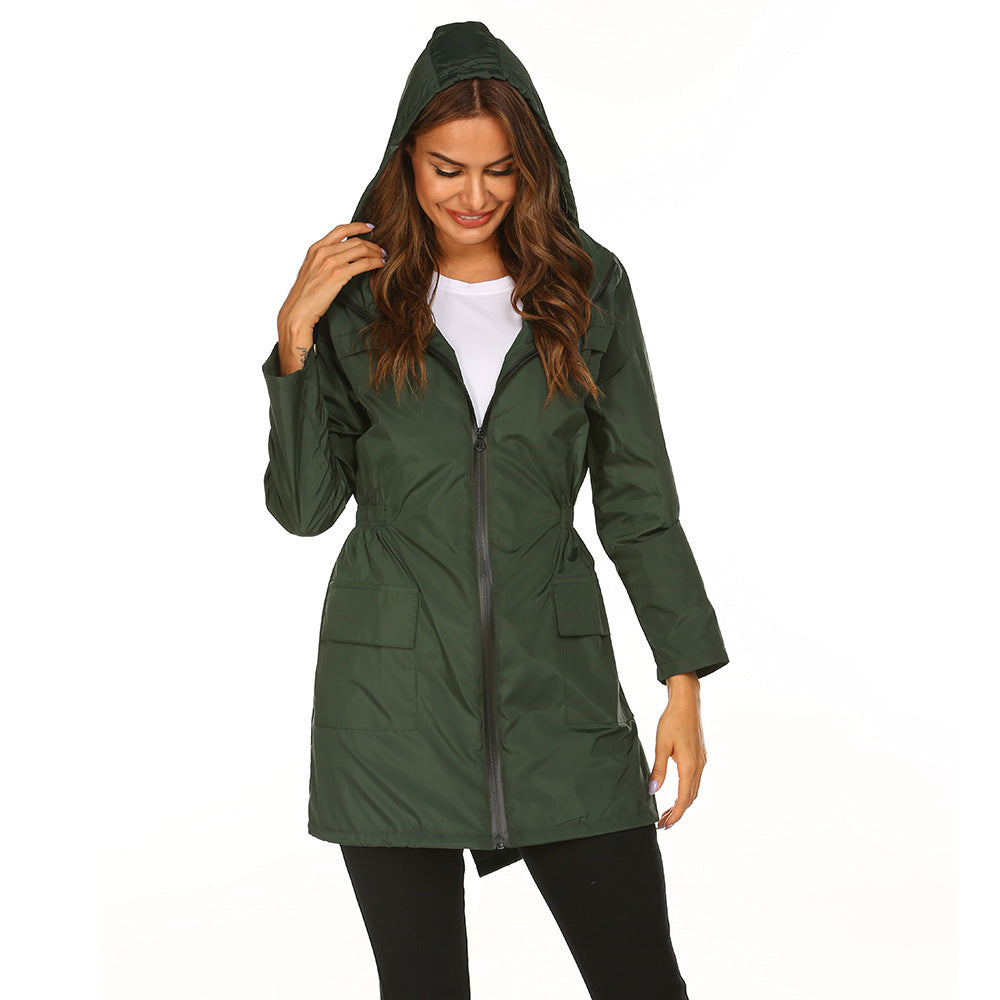 Damen praktische Freizeitjacke mit verstellbarem Bund und großen Taschen
