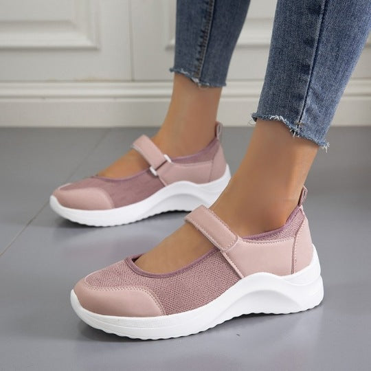 Damen Sneakers mit verstellbarem Klettverschluss und atmungsaktiver Mesh-Oberfläche