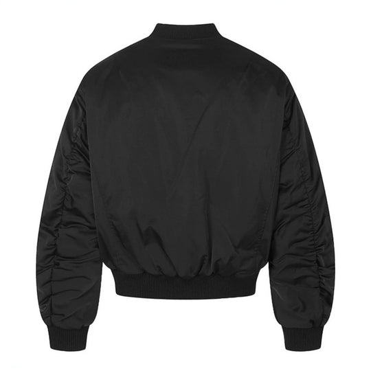 Herren kurze wattierte Bomberjacke mit breitem Gürteldetail und Rippbündchen Nord Taschen