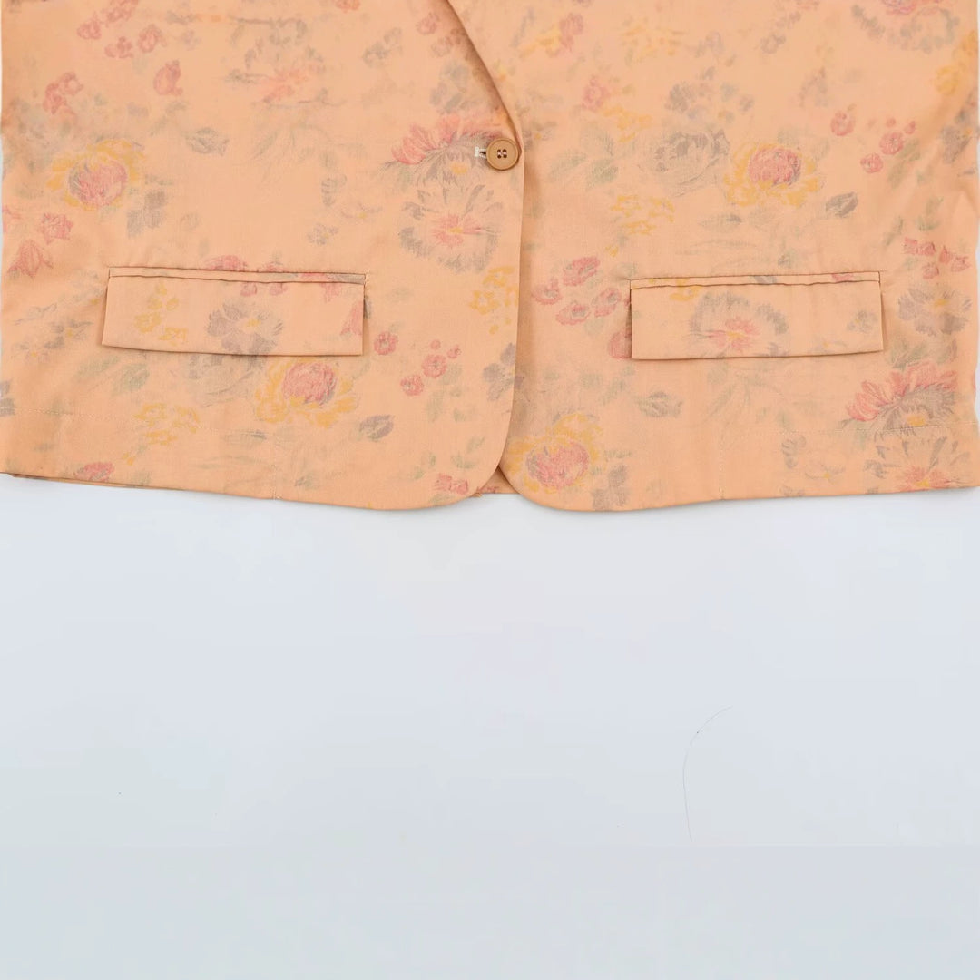 Damen Leichter Boxy‑Blazer mit floralem Aquarelldruck, aufgesetzten Pattentaschen und fallendem Revers Nord Taschen