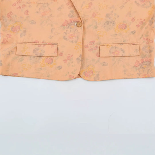 Damen Leichter Boxy‑Blazer mit floralem Aquarelldruck, aufgesetzten Pattentaschen und fallendem Revers Nord Taschen