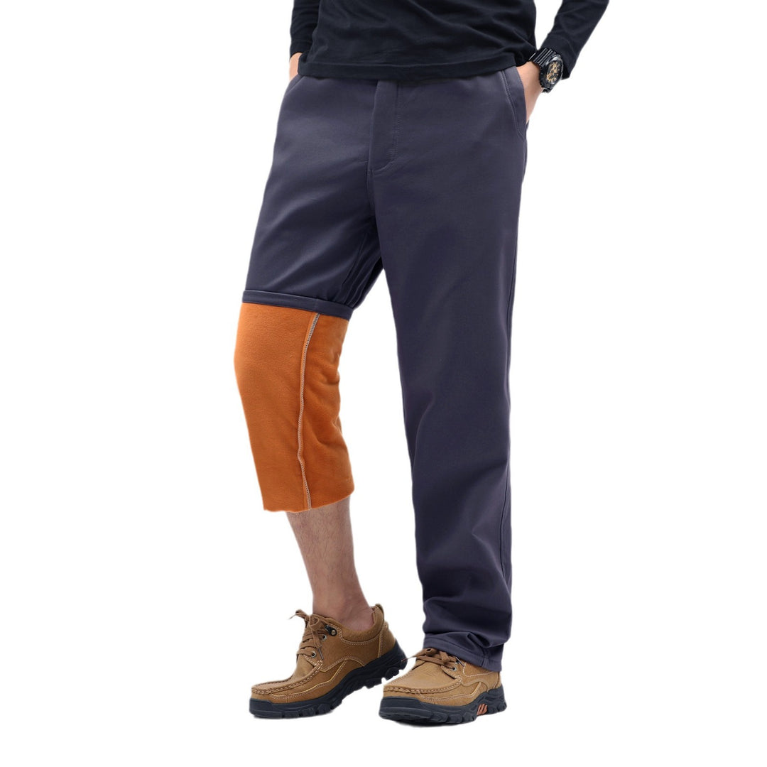 Herren Kontrast‑Futter Chino‑Jogger mit umgeschlagenem Fleecefutter und elastischem Bund Nord Taschen