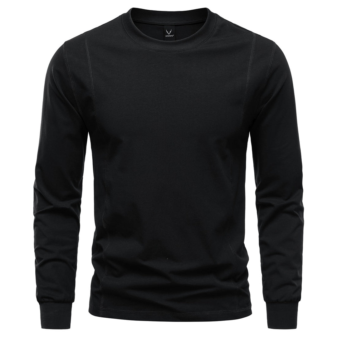Herren Langarmshirt aus Stretch-Baumwollmix mit Rundhals und Flachnähten Nord Taschen