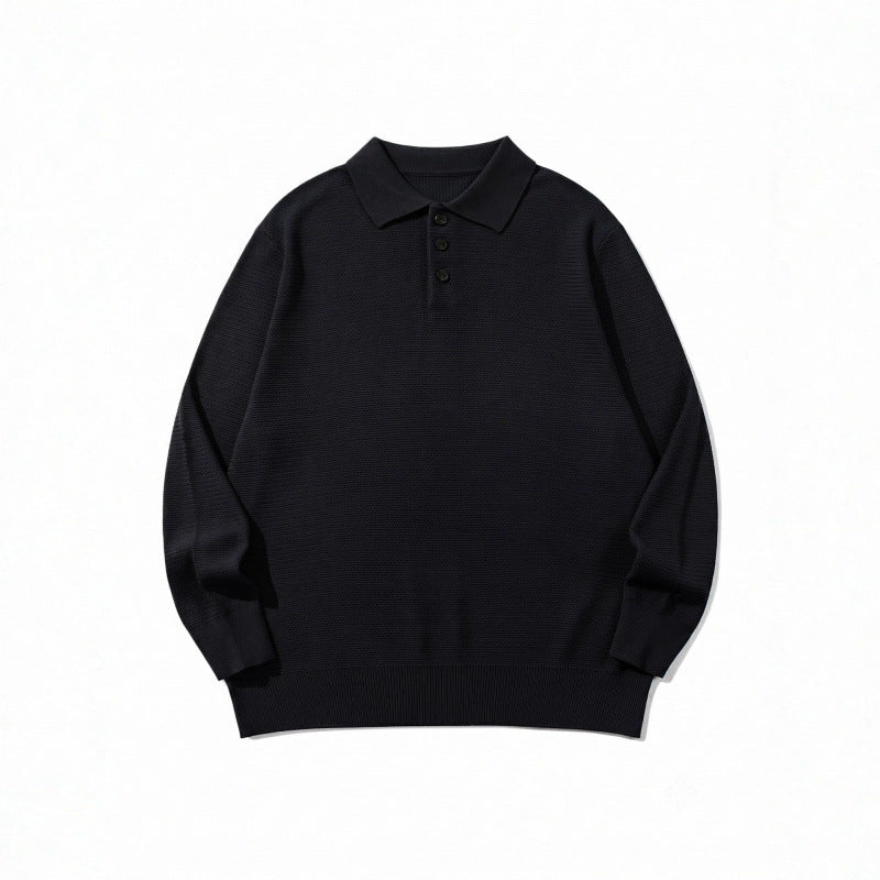 Unisex Boxy-Feinstrick-Poloshirt mit Henley-Knopfleiste, Rippbündchen und Raglanärmeln Nord Taschen