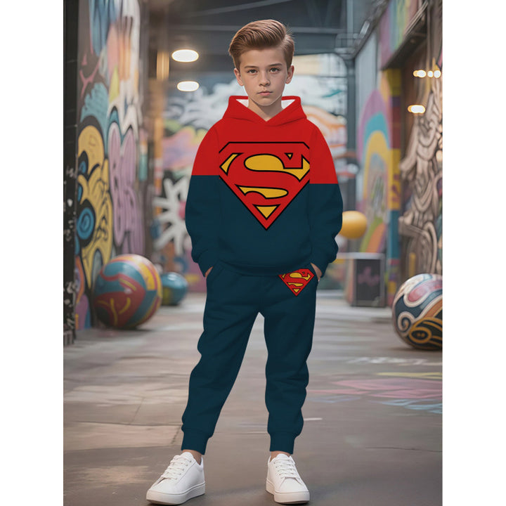 Unisex Kinder Jogginganzug mit Kapuzenpullover und detailreichem Auto-Print Nord Taschen