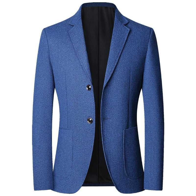 Herren Tailliertes Strickblazer aus Wollmix mit feiner Noppenstruktur und aufgesetzten Taschen Nord Taschen