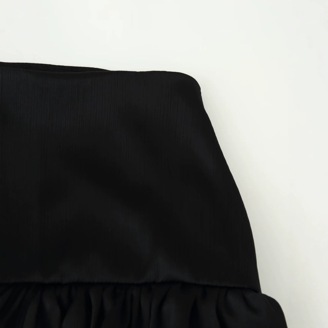 Damen Maxirock mit hohem Bund, mehrlagigem Volantbund und plissiertem Transparenteinsatz Nord Taschen