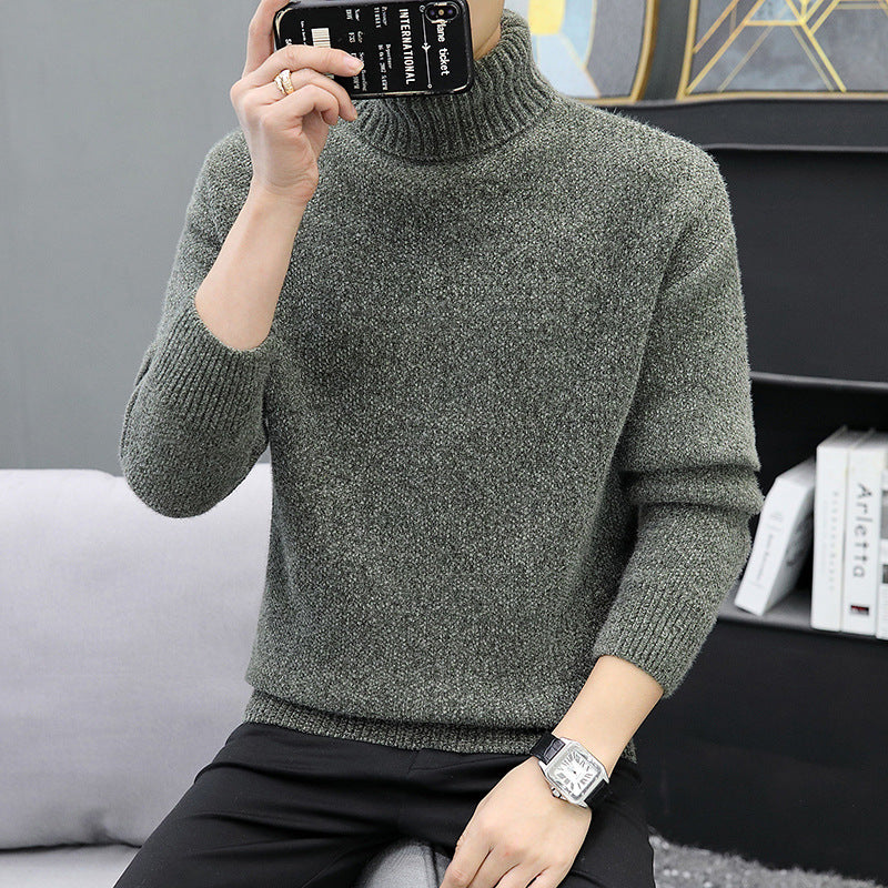 Herren Rollkragenpullover aus Bouclé-Feinstrick mit gerippten Bündchen Nord Taschen