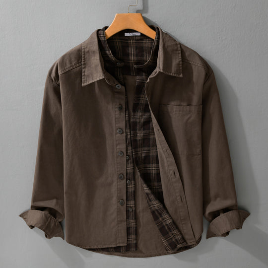 Herren Overshirt-Jacke mit karierter Thermofütterung Nord Taschen