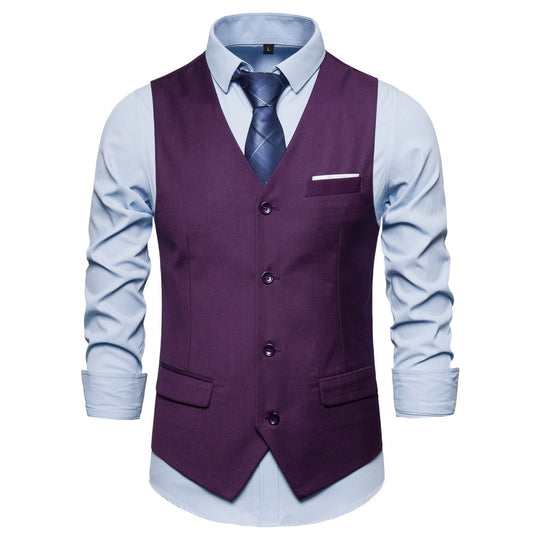 Herren Anzugweste in tailliertem Slim-Fit mit V‑Ausschnitt und Pattentaschen Nord Taschen