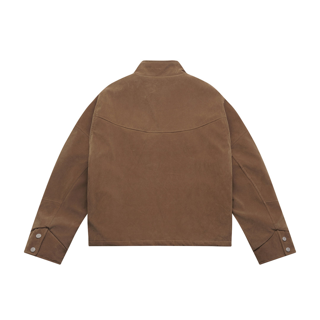 Herren Kurzblouson aus Velours‑Suede mit hohem Kragen und ergonomischer Nahtführung Nord Taschen