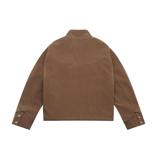 Herren Kurzblouson aus Velours‑Suede mit hohem Kragen und ergonomischer Nahtführung Nord Taschen