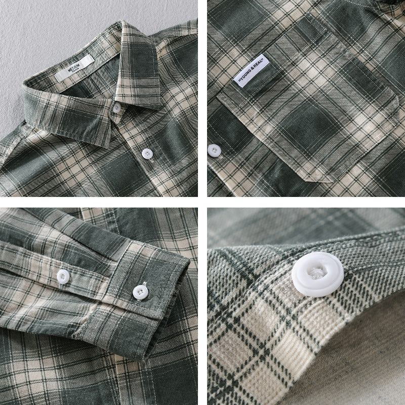 Herren Kariertes Flanellhemd im Overshirt‑Stil mit Brusttasche und Relaxed‑Fit Nord Taschen
