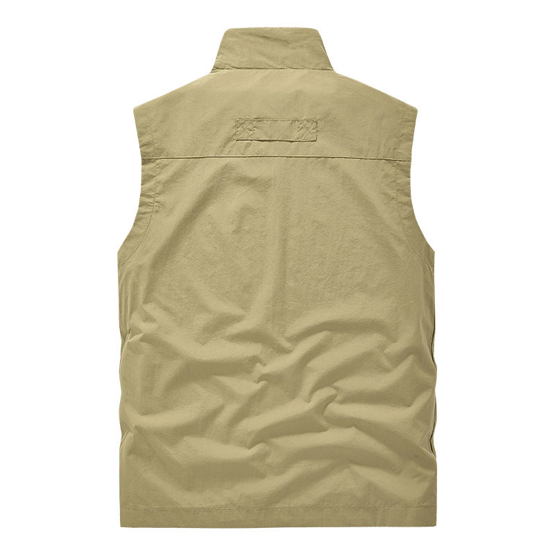 Herren multifunktionale Utility-Weste mit Mesh-Futter, Stehkragen und Mehrfachtaschen Nord Taschen