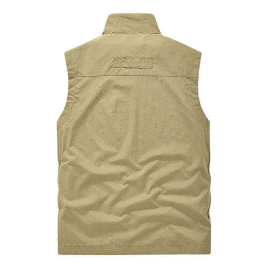 Herren multifunktionale Utility-Weste mit Mesh-Futter, Stehkragen und Mehrfachtaschen Nord Taschen