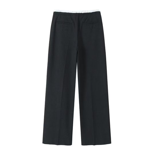 Damen Weite Palazzo‑Hose mit Tunnelzugbund und feiner Bügelfalte Nord Taschen