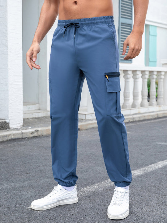 Herren Tech-Cargo-Jogginghose mit elastischem Tunnelzug, Reißverschluss‑Beintasche & eng anliegendem Fußbündchen Nord Taschen