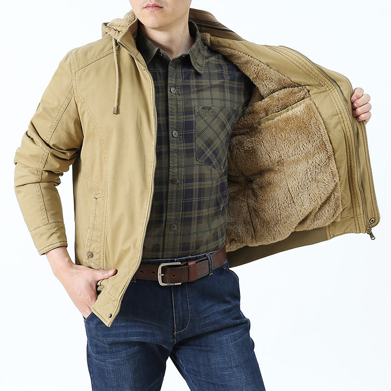 Herren Utility-Kapuzenjacke im Field-Parka-Stil mit Thermofutter und Multifunktions-Taschen Nord Taschen