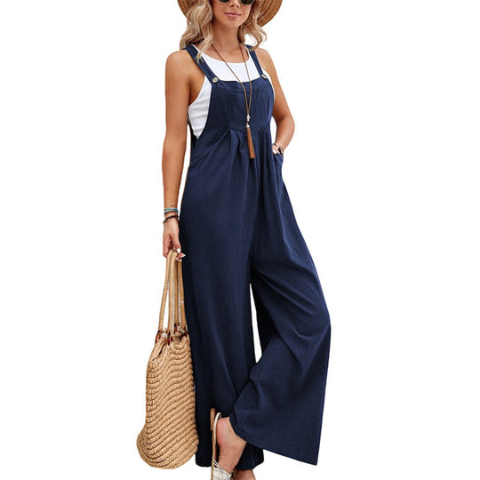 Damen weite Latzhose aus leichtem Material