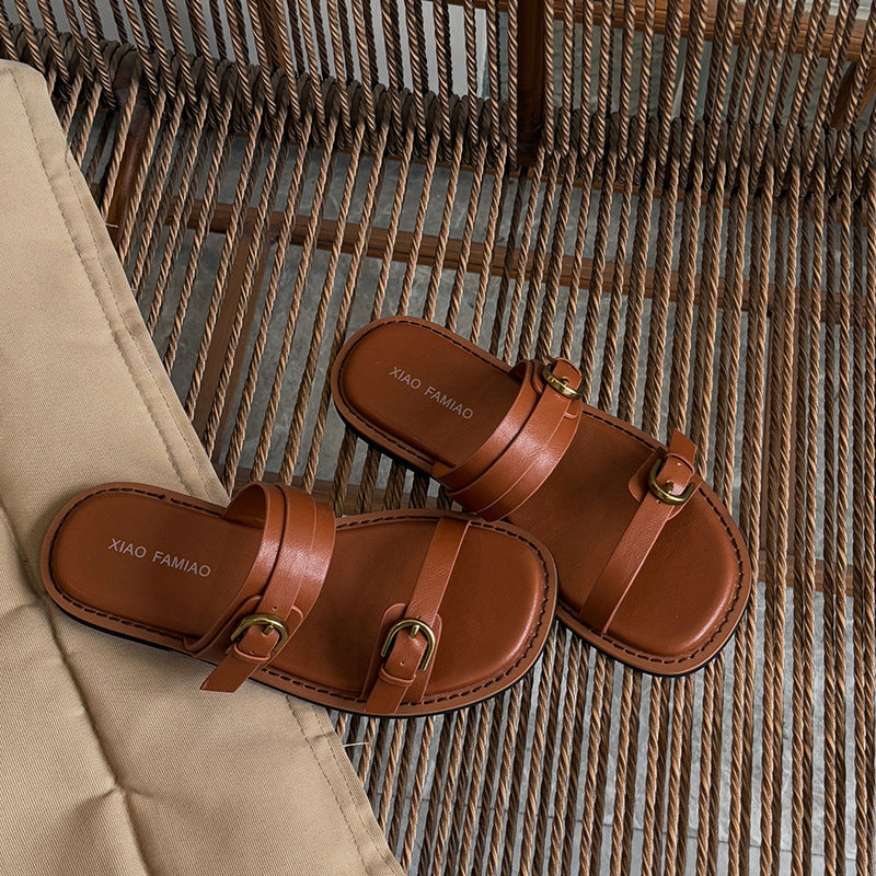 Damen elegante Komfort-Pantoletten mit verstellbarem Riemen und ergonomischer Sohle