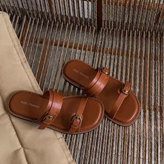 Damen elegante Komfort-Pantoletten mit verstellbarem Riemen und ergonomischer Sohle