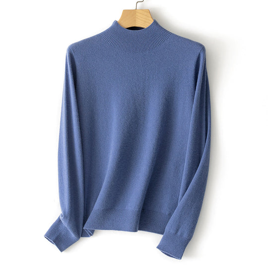 Damen Feiner Stehkragen-Pullover aus Kaschmir-Mix mit gerippten Abschlüssen Nord Taschen