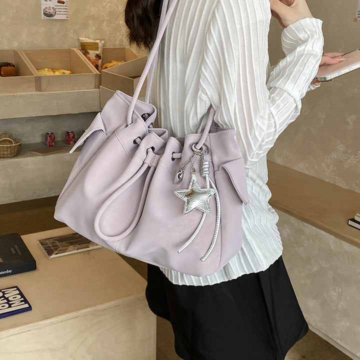 Damen modische Schultertasche mit Kordelzug Nord Taschen