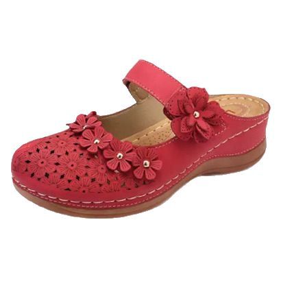 Damen bequeme Clogs mit floralem Dekor und ergonomischem Fußbett