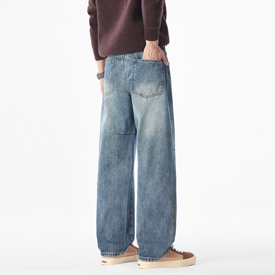 Herren Weite Denimhose mit komfortabler Bundhöhe und markanter Knie-Naht Nord Taschen