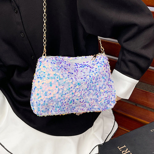 Damen Clutch-Tasche mit funkelnden Pailletten und praktischem Schulterriemen Nord Taschen