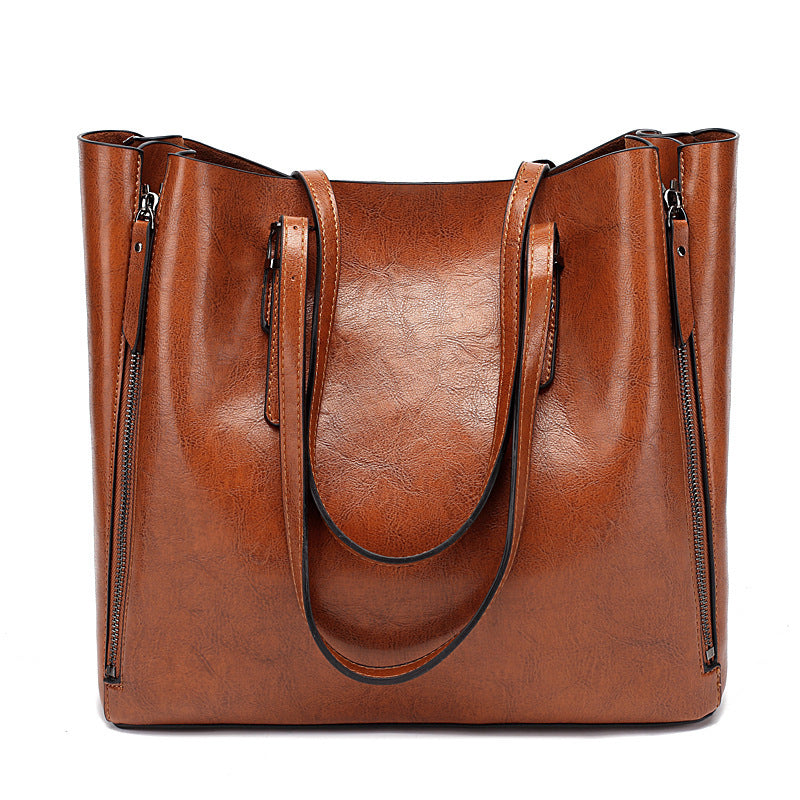 Damen Shopper-Tasche mit stilvollen Seitentaschen und praktischem Reißverschluss Nord Taschen
