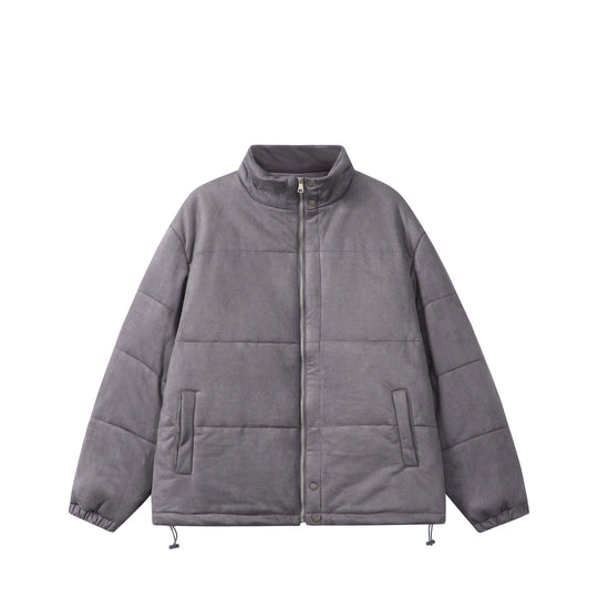 Unisex Boxy‑Steppjacke im Samtfinish mit hohem Funnelkragen und verstellbarem Saum Nord Taschen