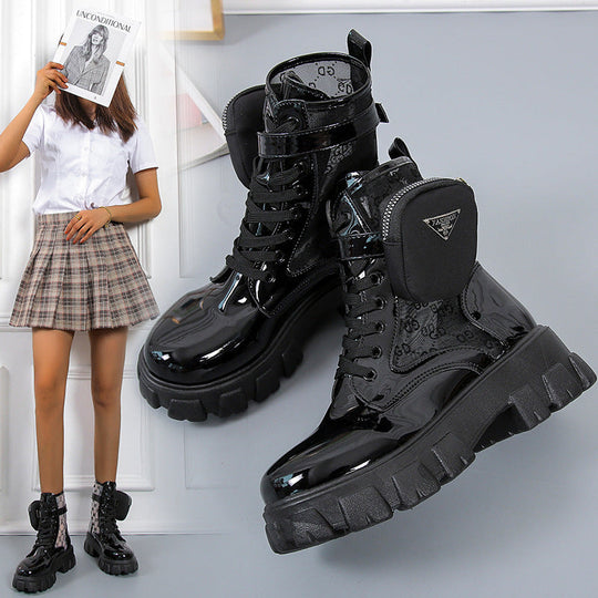 Damen Chunky Combat Boots mit praktischen Stauraum und modischen Details Nord Taschen