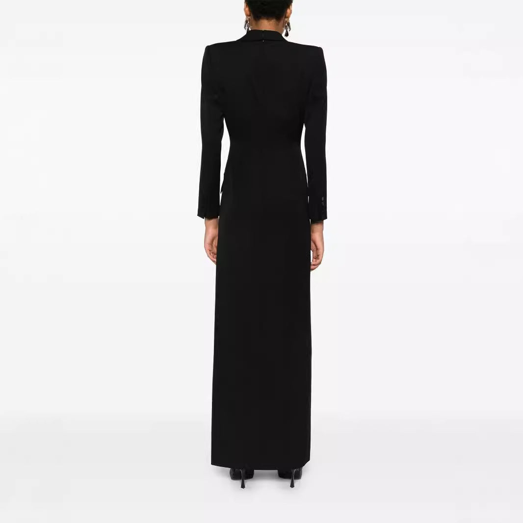 Damen Tailliertes Abend-Maxikleid im Smoking-Blazer-Stil Nord Taschen