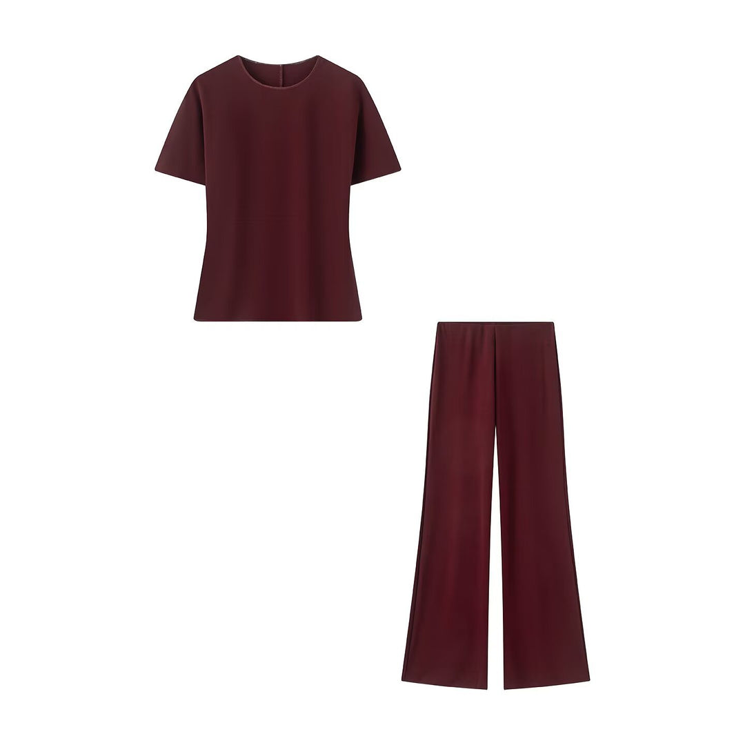 Damen Weite Satinhose mit hoher Taille und fließender Wide‑Leg‑Silhouette Nord Taschen